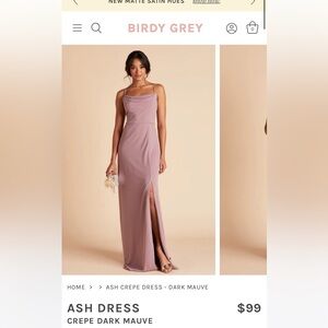 Birdy Grey Ash Dress Crepe Dark Mauve